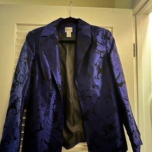 Chico's Royal Blue Floral Blazer